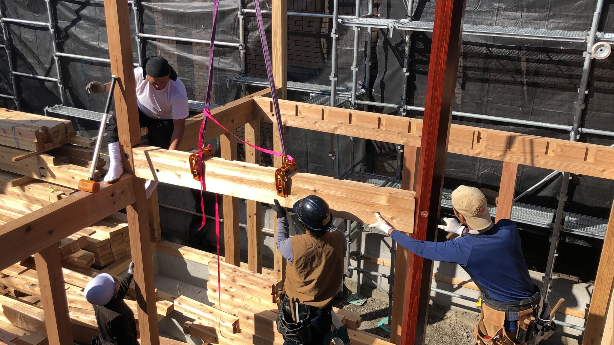 全国から心強い助っ人!~京都市I邸建て方~ | エムズ建築設計事務所 | 木にこだわった住宅・マンションリノベーション